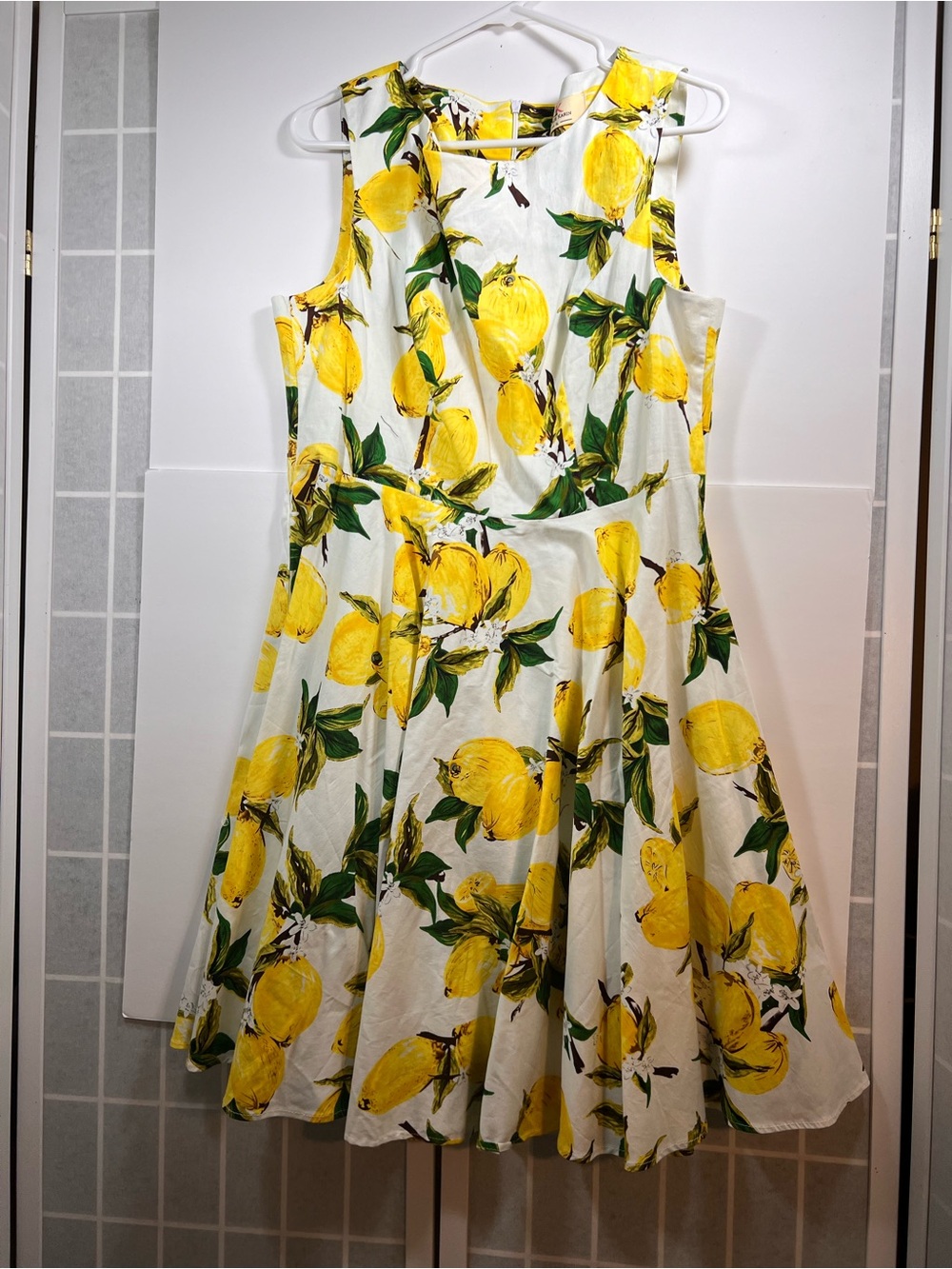 Grace Karin Yellow Lemon Print Sleeveless Sundress